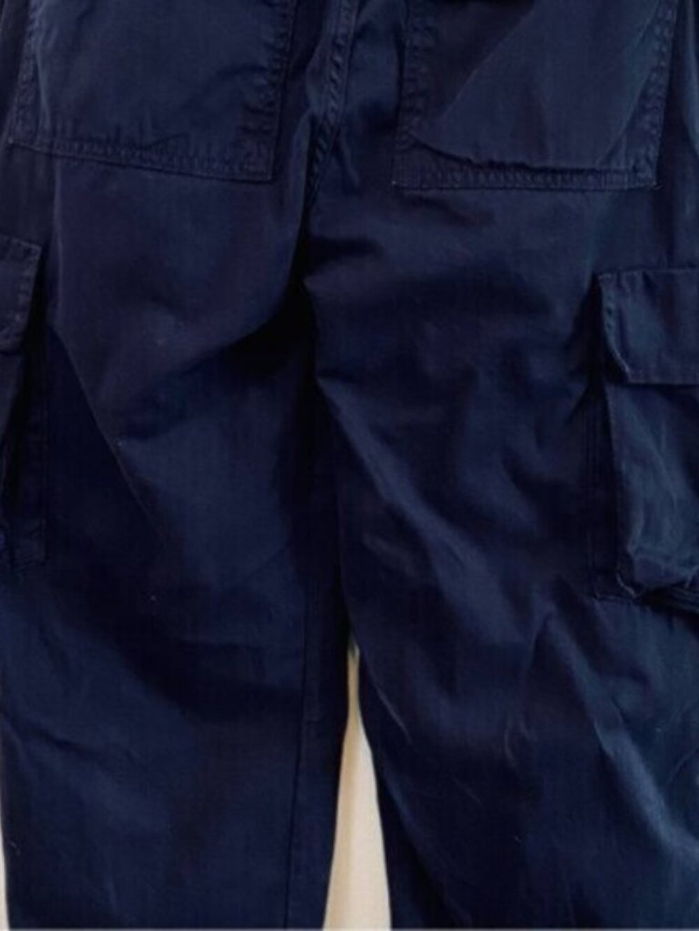 FRAME Denim Utility Cargo Flat Front Pants 26 Navy Blue Cotton Straight Leg $278 - Picture 8 of 10